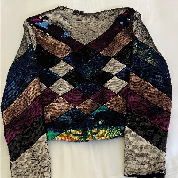 Chevron Pattern Sequin Jacket - Picture 6 of 7